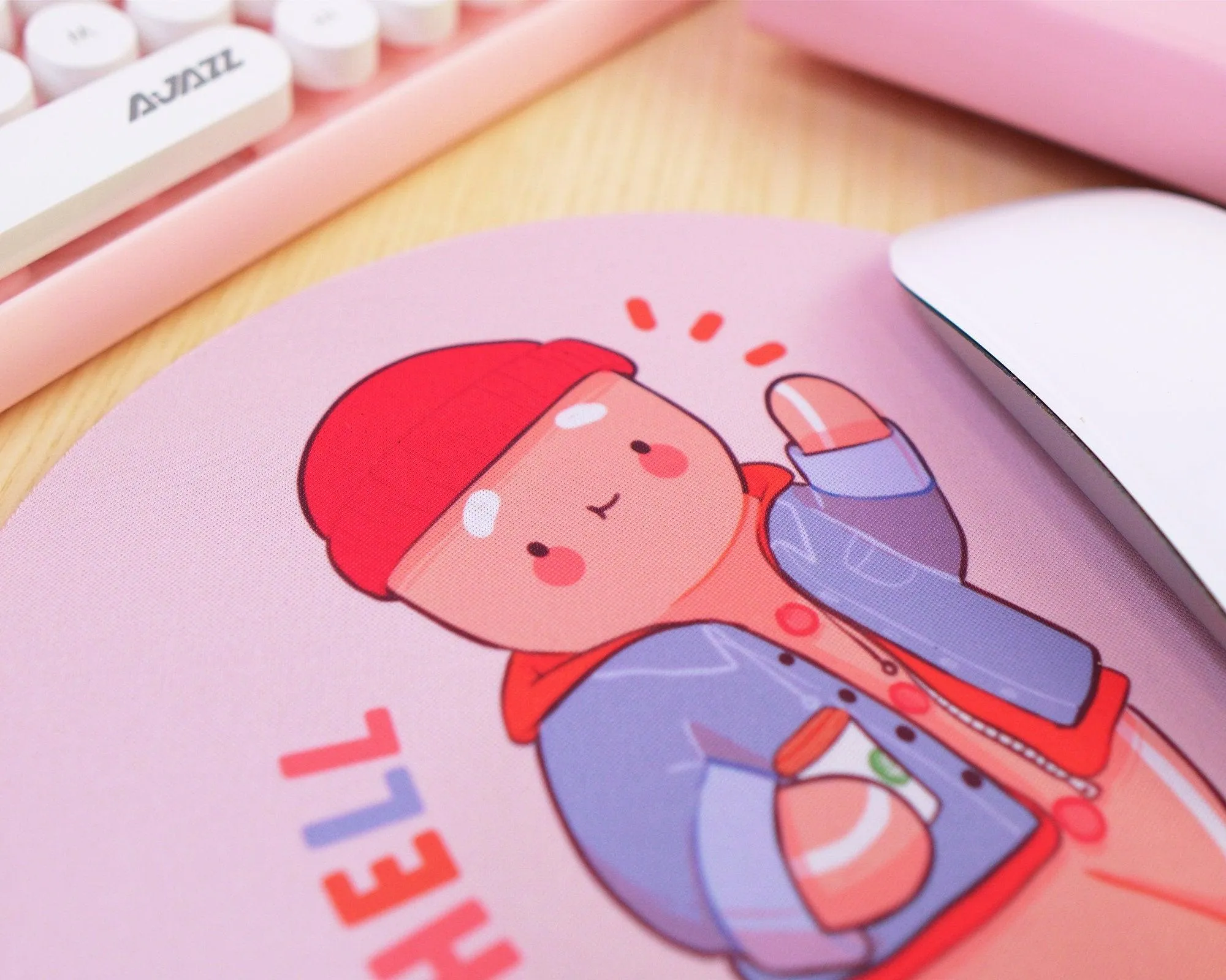 Hip as Hell Mouse Pad | Funny Hipster Gingie Desk Mat | Cute Kawaii Round Mousepad
