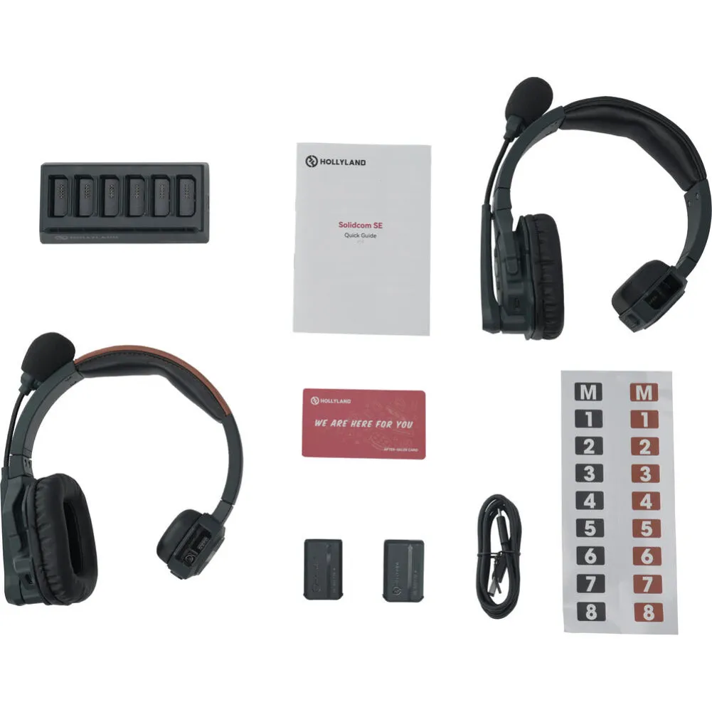 Hollyland Solidcom SE Global 2S 2-Person Full-Duplex Single-Ear Noise-Canceling Headset Intercom System