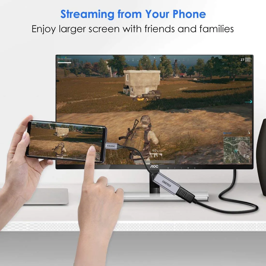 HUB-H10 Choetech USB-C to HDMI Braided Cable Adapter
