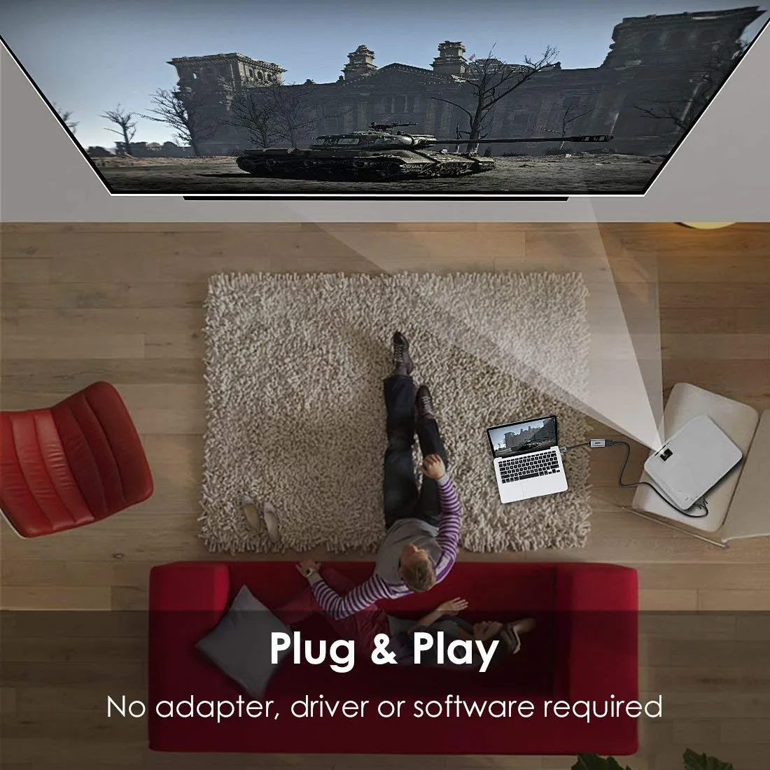 HUB-H10 Choetech USB-C to HDMI Braided Cable Adapter