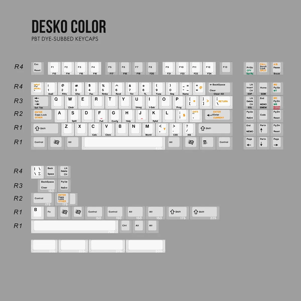JC Studio Desko Color Keycap Set Dye-Sub PBT