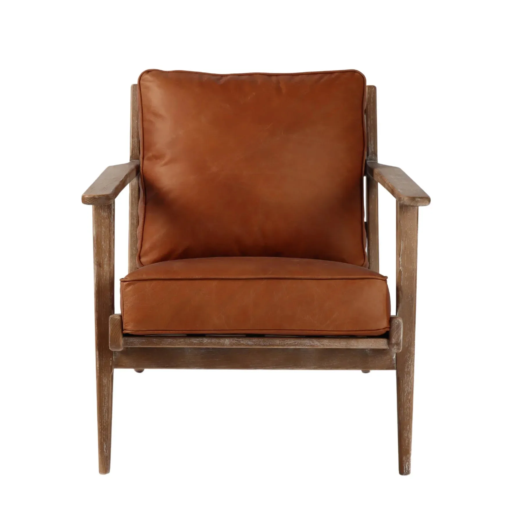 Junior Arm Chair | Caramel Brown Leather