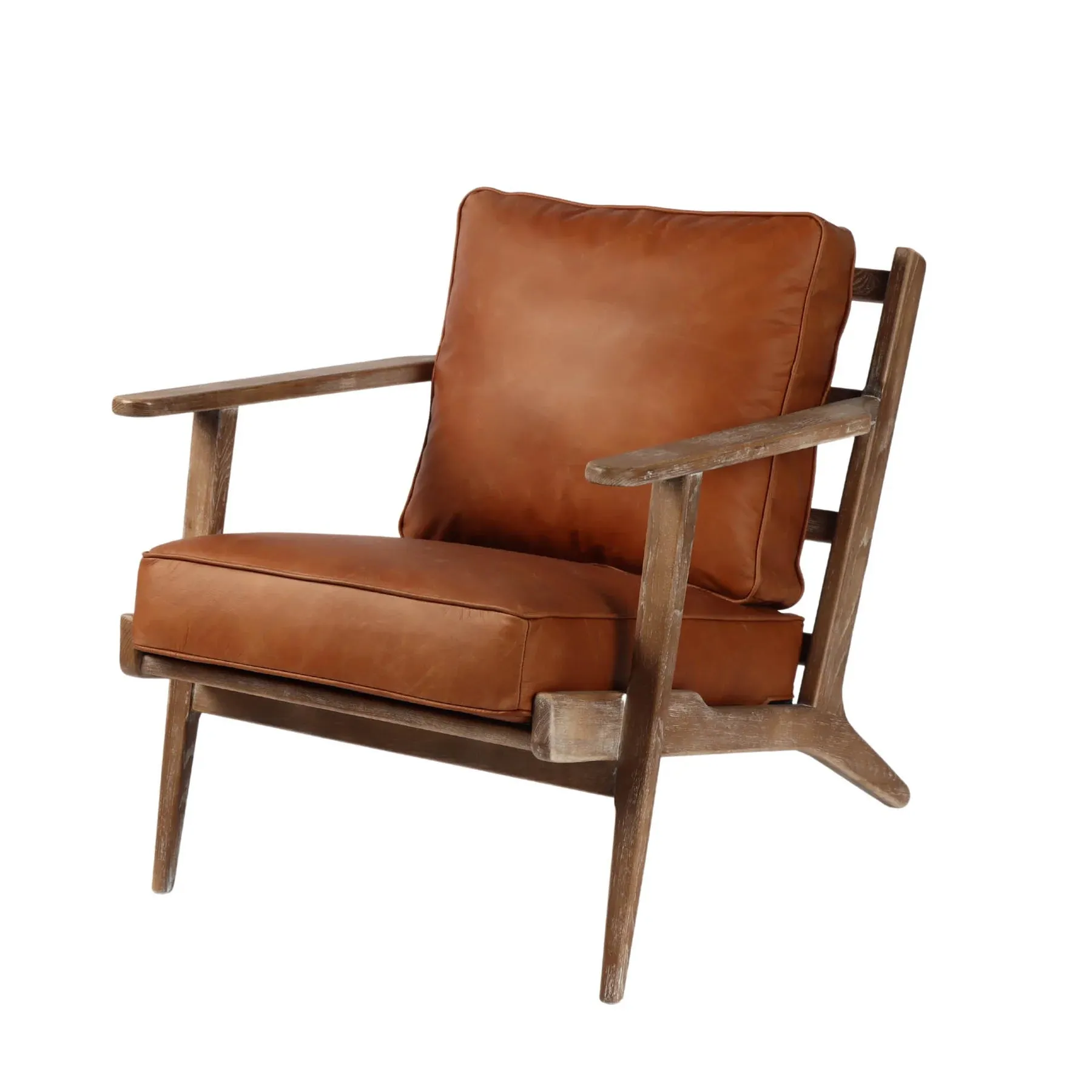 Junior Arm Chair | Caramel Brown Leather