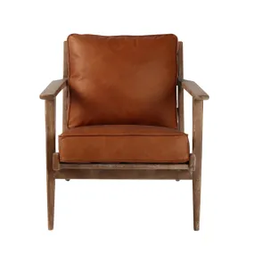 Junior Arm Chair | Caramel Brown Leather