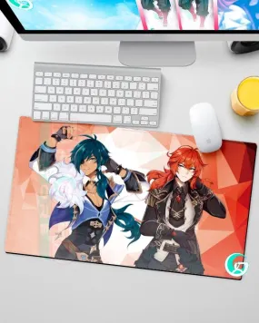 Kaeya & Diluc Gamer desk mat mouse pad