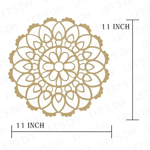 LET'S DIY Reusable Round Shape Rangoli Mats | 11-Inch Rangoli Set for Diwali & Home Décor | Eco-Friendly & Portable Rangoli Stencils | Festive Decoration for Entrance & Pooja Room