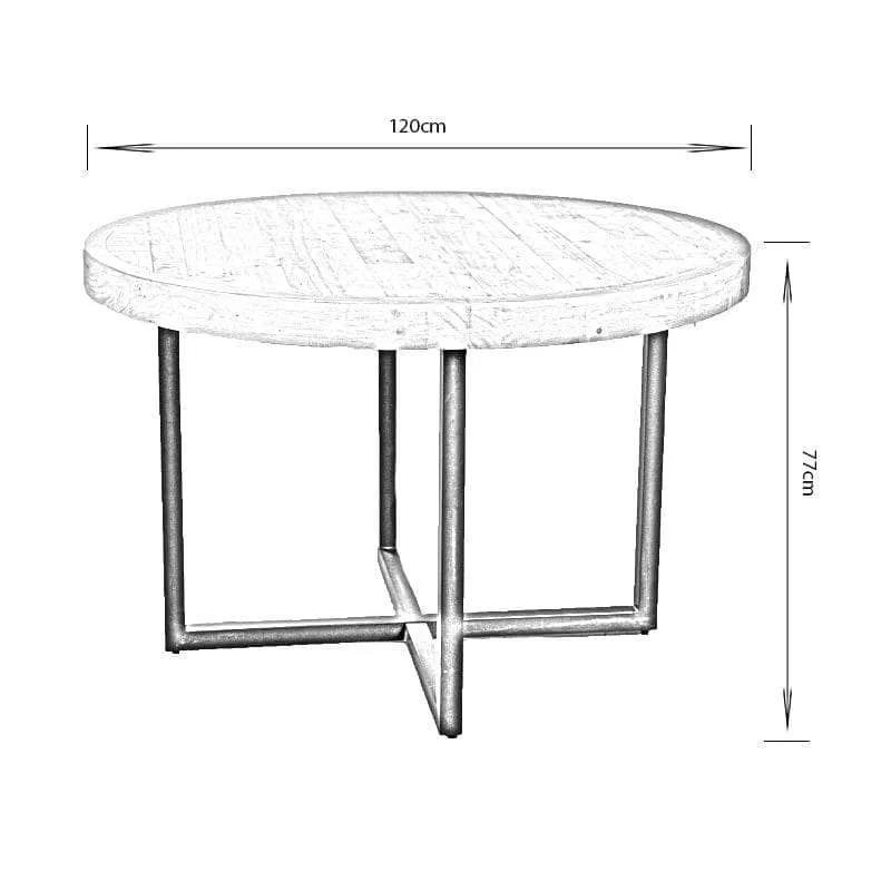 Lincoln Round Dining Table & 4 Silver Montreal Dining Chairs