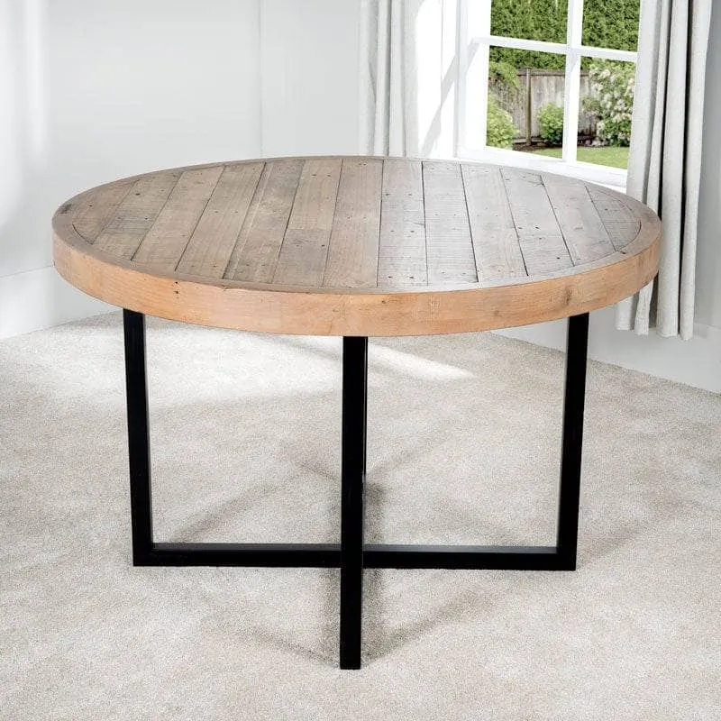 Lincoln Round Dining Table & 4 Silver Montreal Dining Chairs