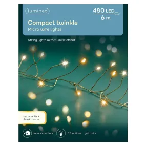 Lumineo 480 Warm & Classic White Micro LED Compact Wire Christmas Lights (6m)