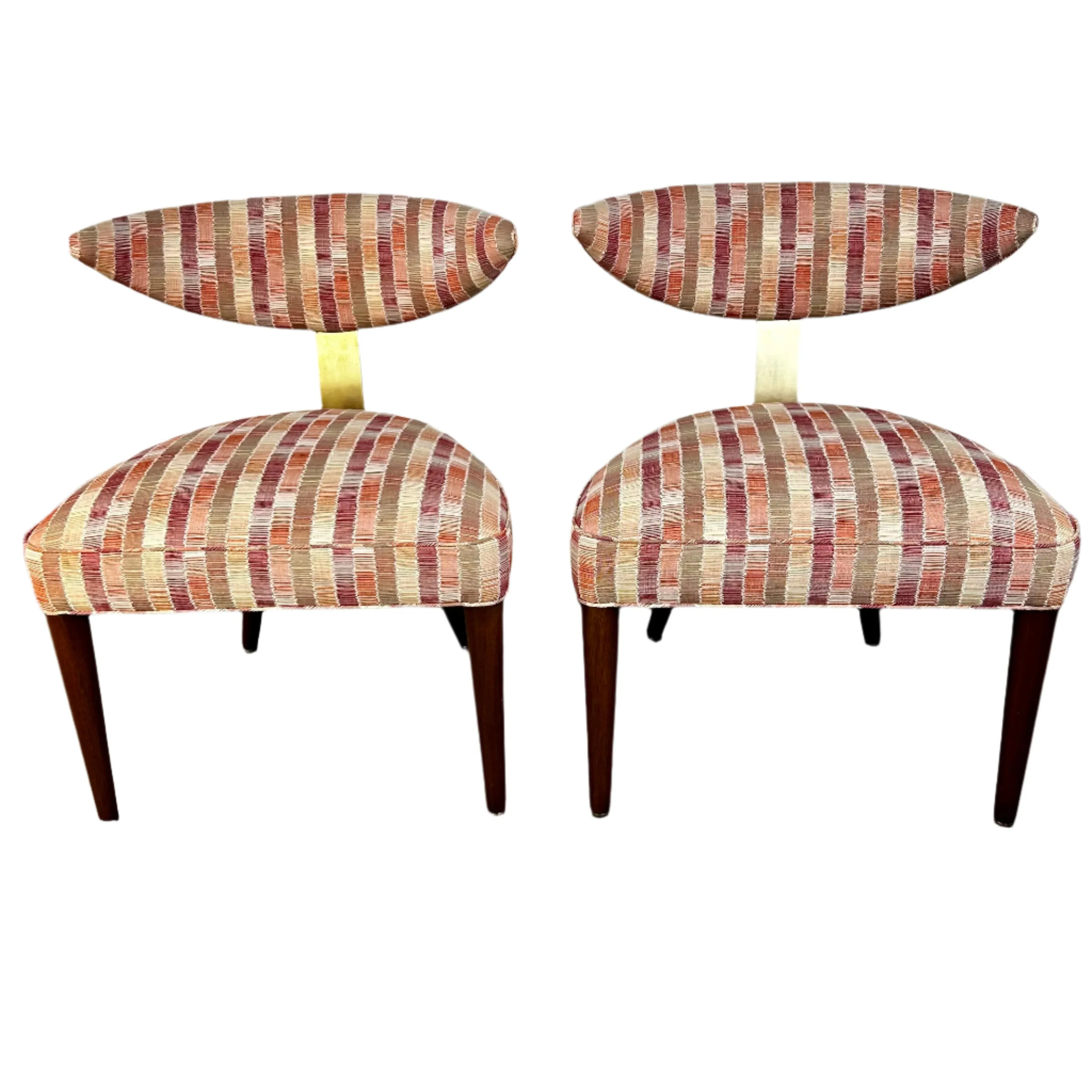 MCM Midcentury Modern Style Chairs, Pair, Newer Upholstery