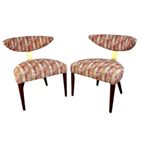 MCM Midcentury Modern Style Chairs, Pair, Newer Upholstery