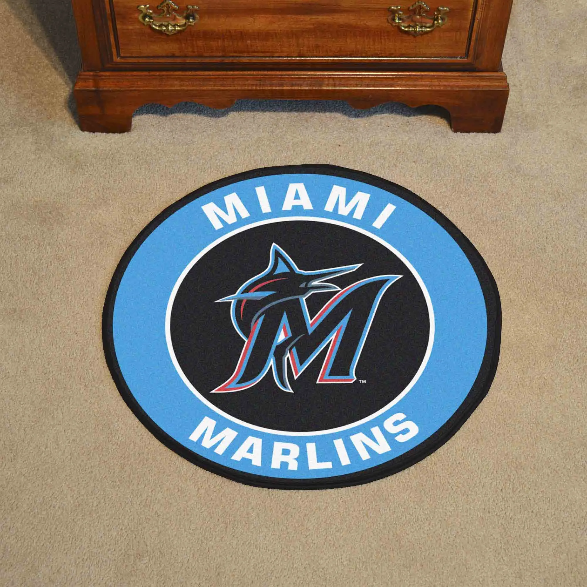 Miami Marlins Roundel Rug - 27in. Diameter