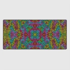 NEON ACID MAZE v4 Desk Mat
