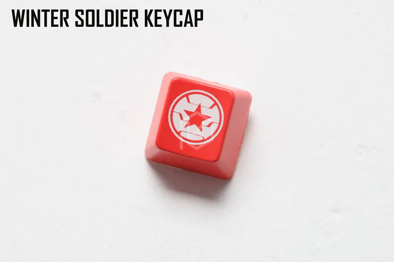 Novelty Shine Through Keycaps ABS Etched, Shine-Through Avengers Infinity War hero logo black red custom mechanical keyboards