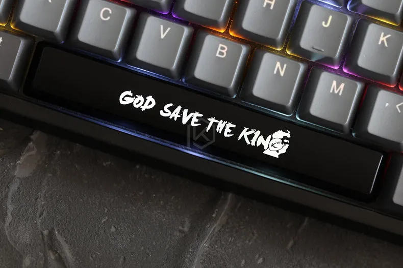 Novelty Shine Through Keycaps ABS Etched, Shine-Through god save the king messi black red spacebar custom mechanical keyboards
