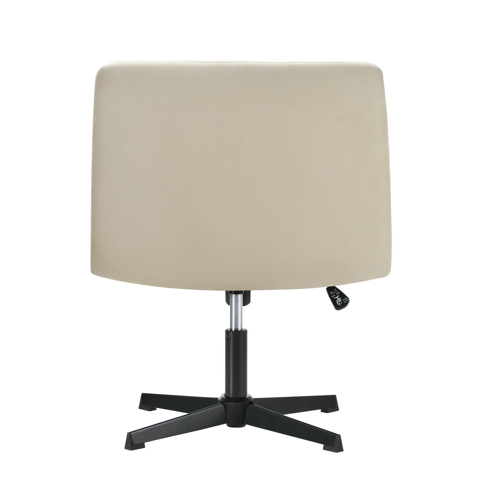 Oikiture Mid Back Armless Office Desk Chair Wide Seat No Wheels Linen Beige