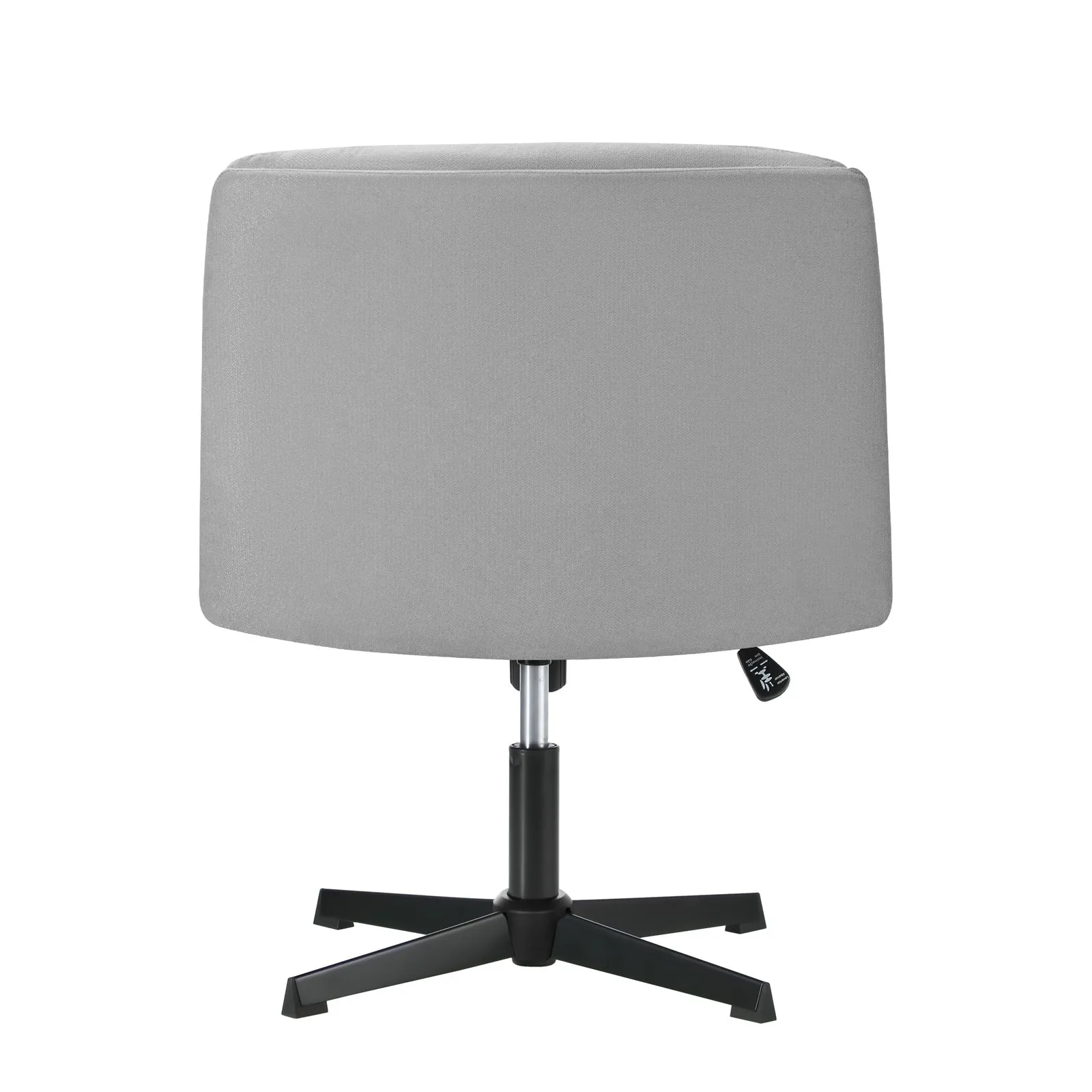 Oikiture Mid Back Armless Office Desk Chair Wide Seat No Wheels Linen Grey