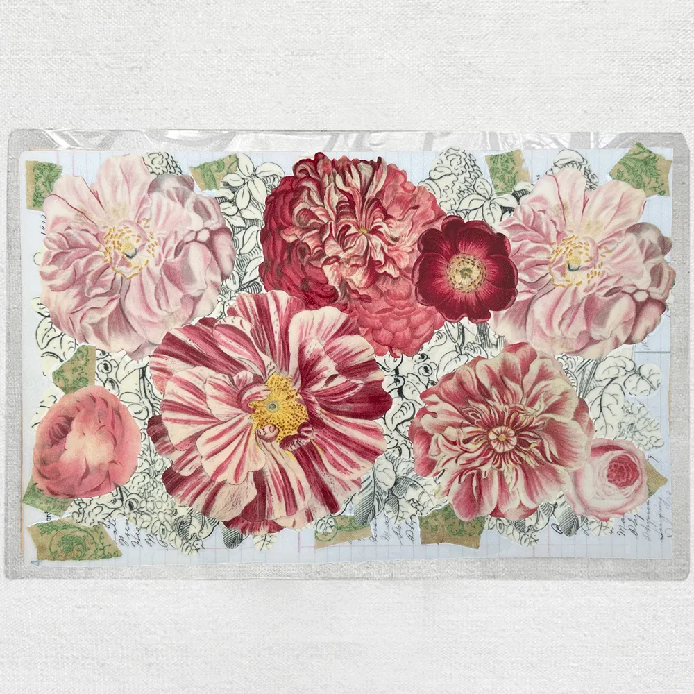 One of a Kind Collaged Flower Table Mat (#303)