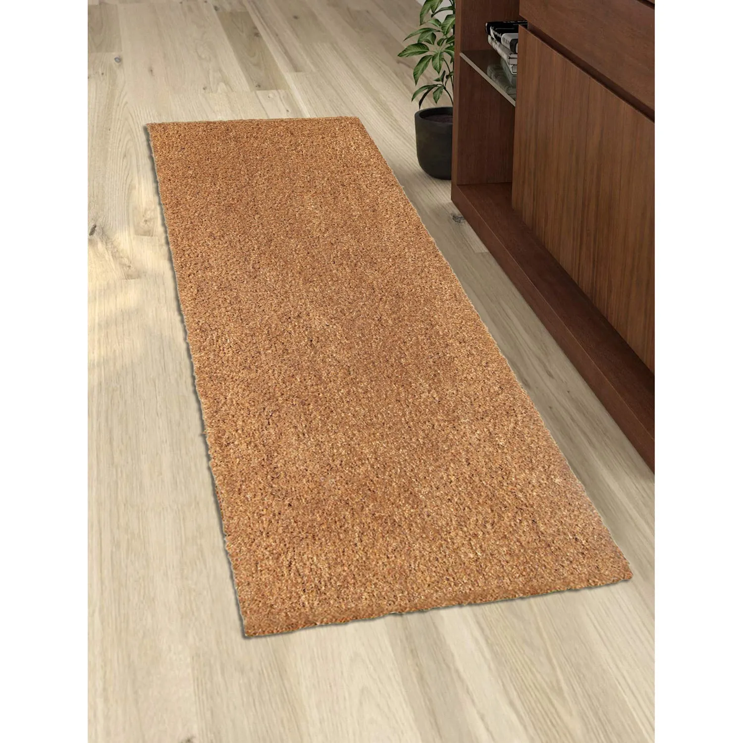 OnlyMat Natural Coir Oblong Door Mat with Anti-Slip Backing - 40cm x 120cm