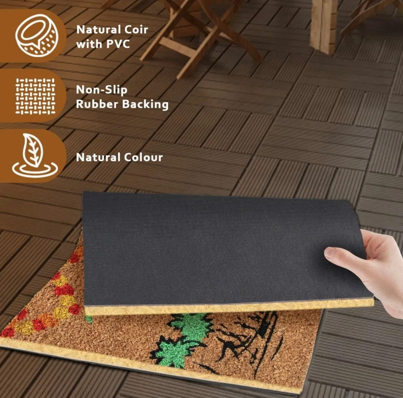 OnlyMat Onam Festival Themed Kerala Printed Natural Coir Entrance Doormat