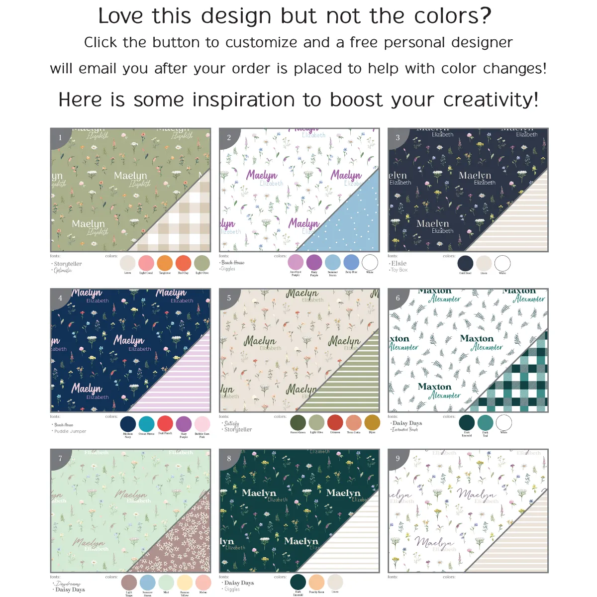 Personalized Car Seat Cover | Meadow Floral