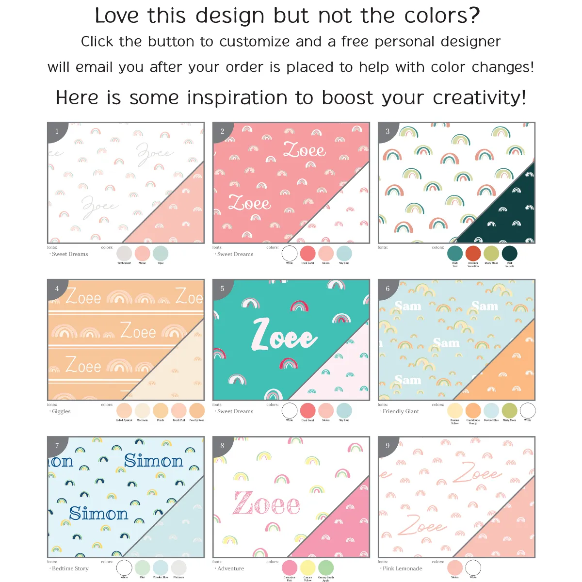Personalized Car Seat Cover | Pastel Rainbows