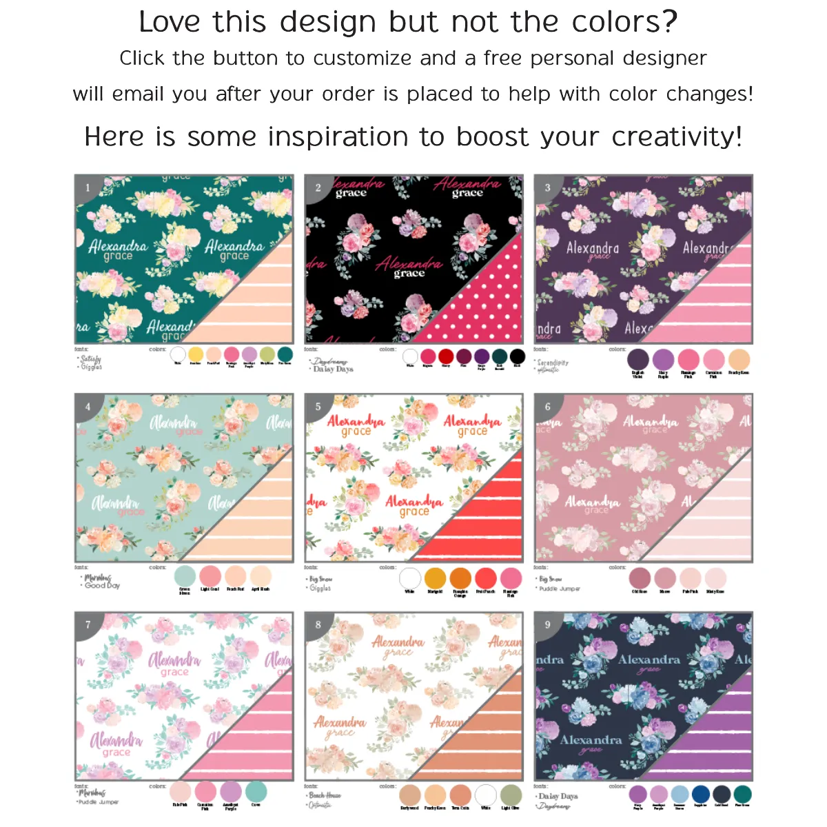 Personalized Car Seat Cover | Springtime Floral