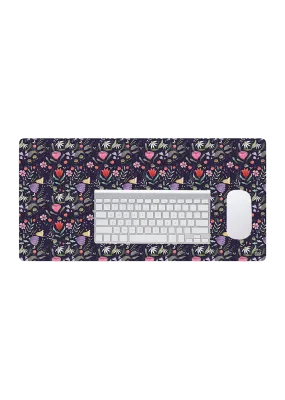 Purple Floral Desk Mat