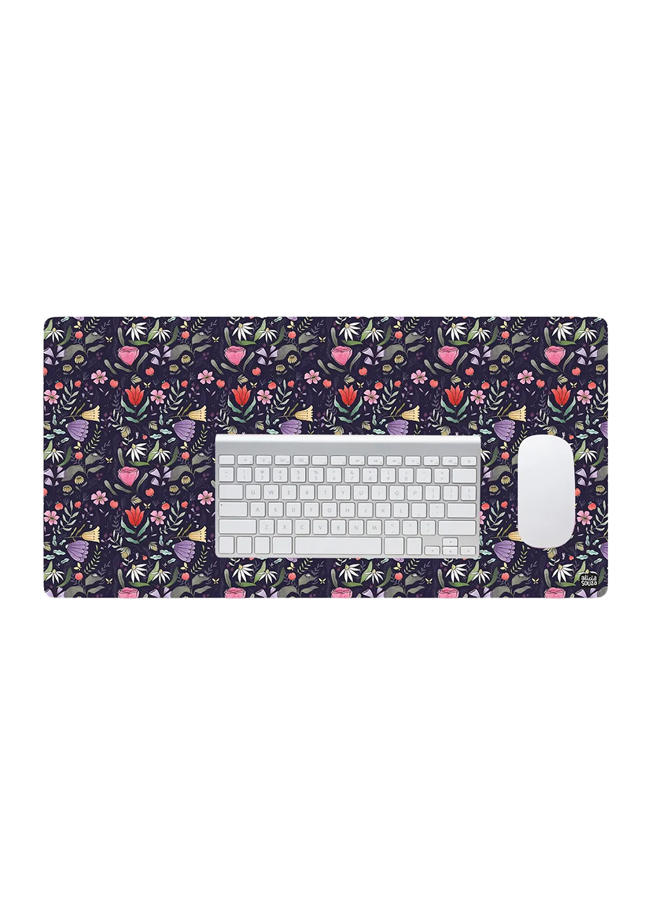 Purple Floral Desk Mat