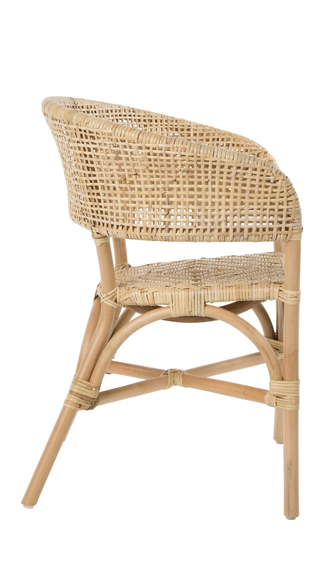 Rattan Cane Webbing Club & Dining Chair, Natural, Set of 2 Pieces