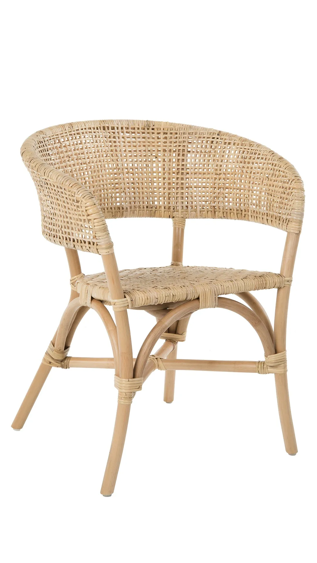 Rattan Cane Webbing Club & Dining Chair, Natural, Set of 2 Pieces