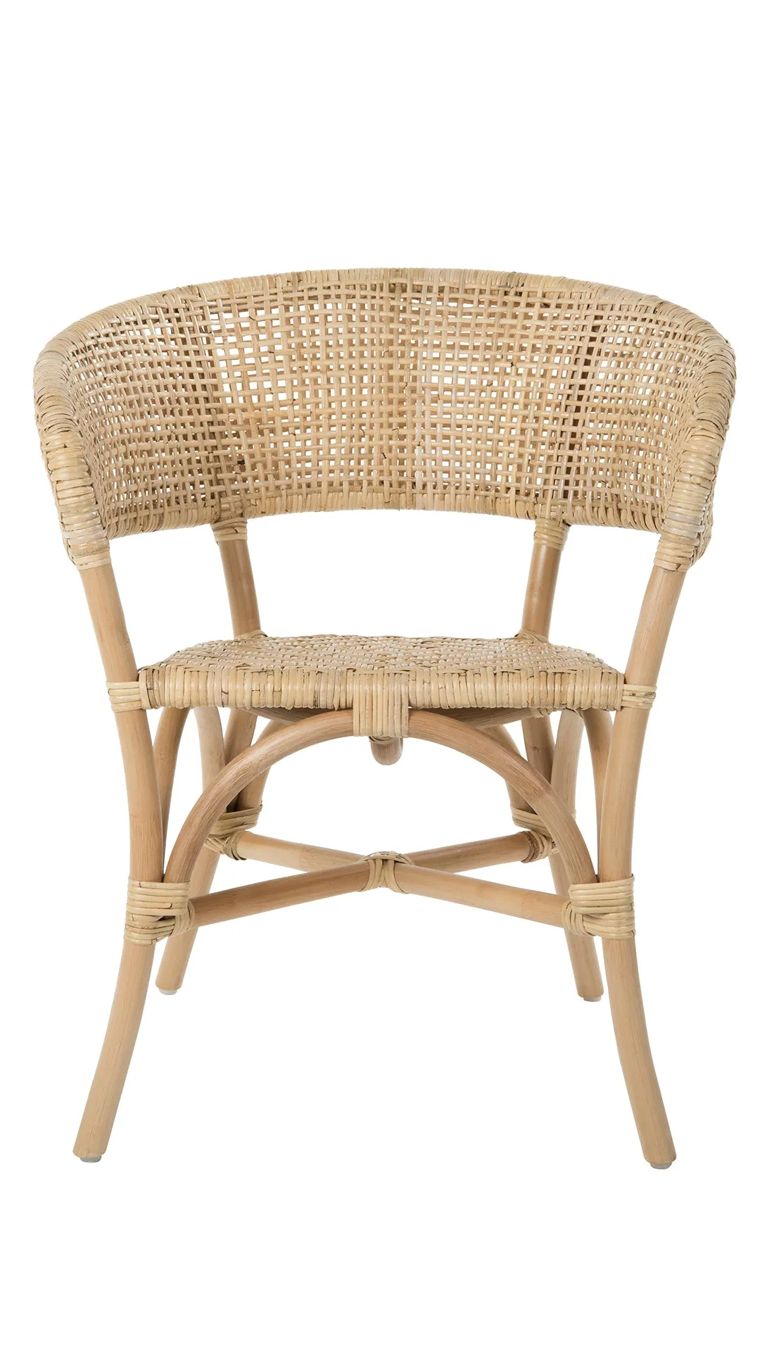Rattan Cane Webbing Club & Dining Chair, Natural, Set of 2 Pieces