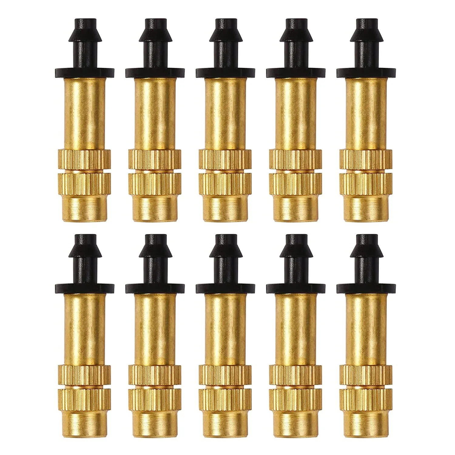 Serplex® Adjustable Water Spray Nozzle Copper 4/7mm Nozzle Water Spray Drip Irrigation Nozzle Mist Sprayer Micro Sprinkler for Garden Cooling Irrigation Lawn Vegetables Greenhouse - 10 Pcs