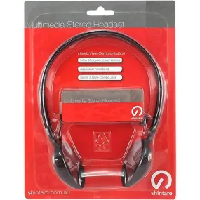 Shintaro Sh106M Stereo Headset With Inline Microphone Black