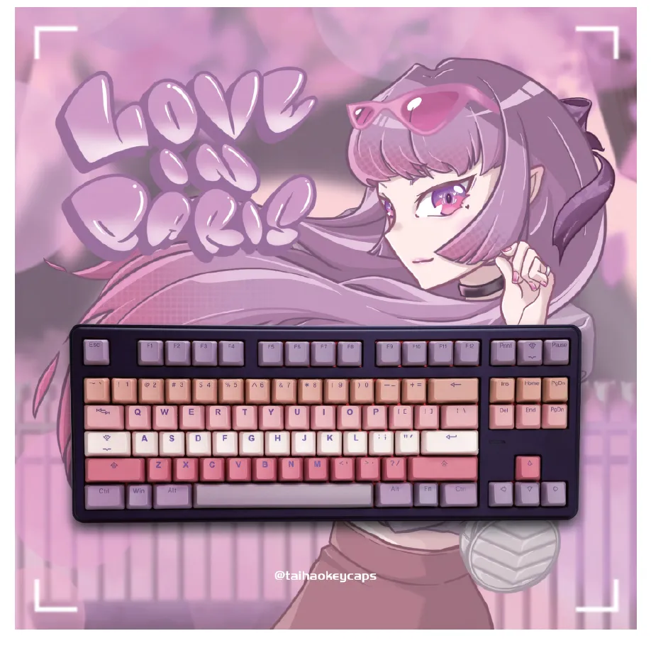 Tai-Hao Love in Paris PBT Keycap Set & Deskmat Bundle