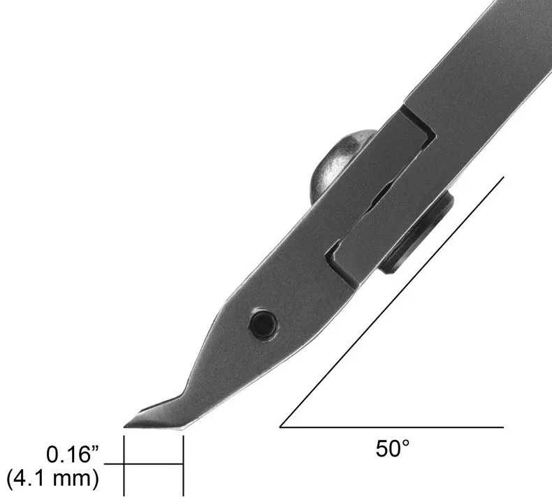 Tronex 7075 SMT Mini Very Small 50° Relieved Head Flush Carbon Steel Cutter with Long Ergonomic Handles, 5.9" OAL