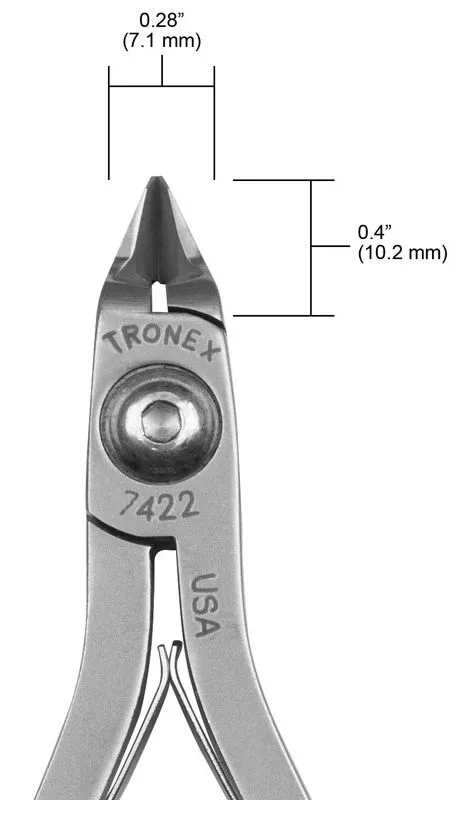 Tronex 7422 Mini Tapered & Relieved Head Flush Carbon Steel Cutter with Long Ergonomic Handles, 5.6" OAL