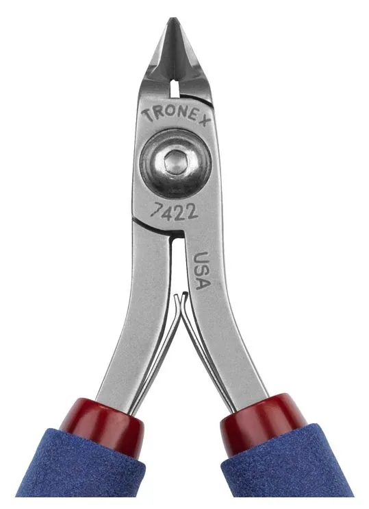 Tronex 7422 Mini Tapered & Relieved Head Flush Carbon Steel Cutter with Long Ergonomic Handles, 5.6" OAL