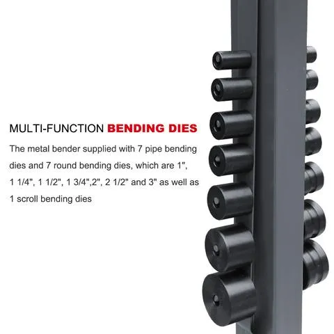 UBM-30 Floor-Type Compact Metal Bender, Solid Construction, Portable Metal Bender with 14 dies