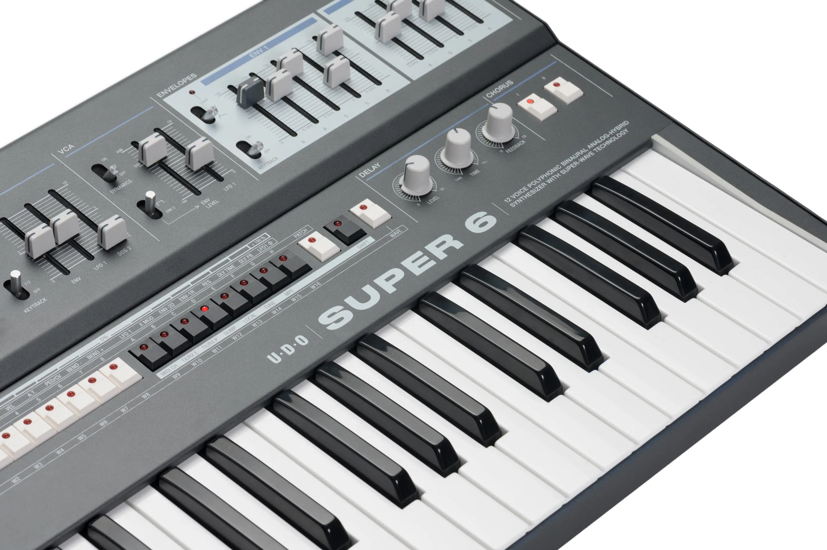 UDO Super 6 12 Voice Polyphonic Stereo-Analogue Synthesizer - Grey