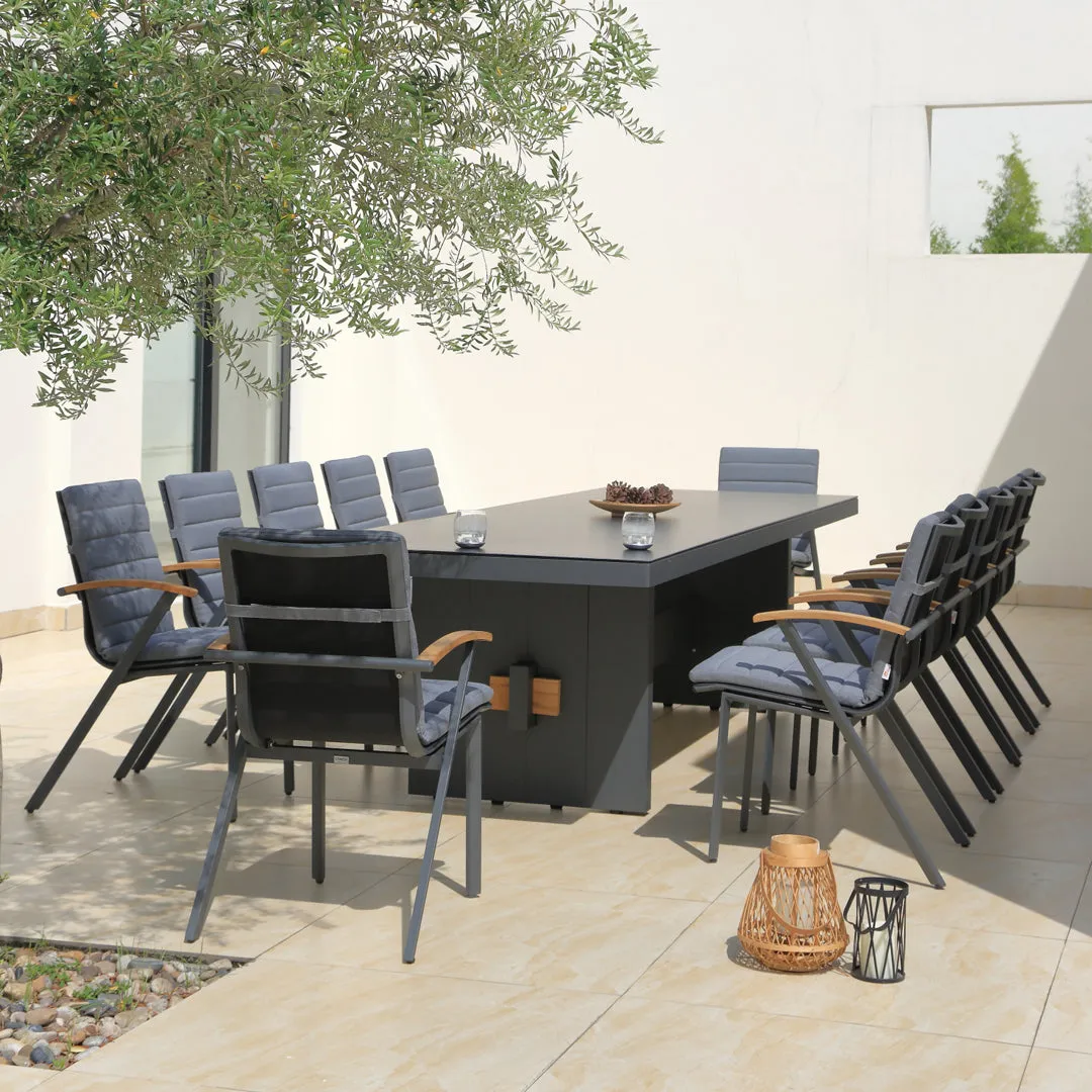 Washington Bridge Pop-up Extension | 320x100cm | Outdoor Dining Table | Charcoal Ceramic Glass & Aluminium