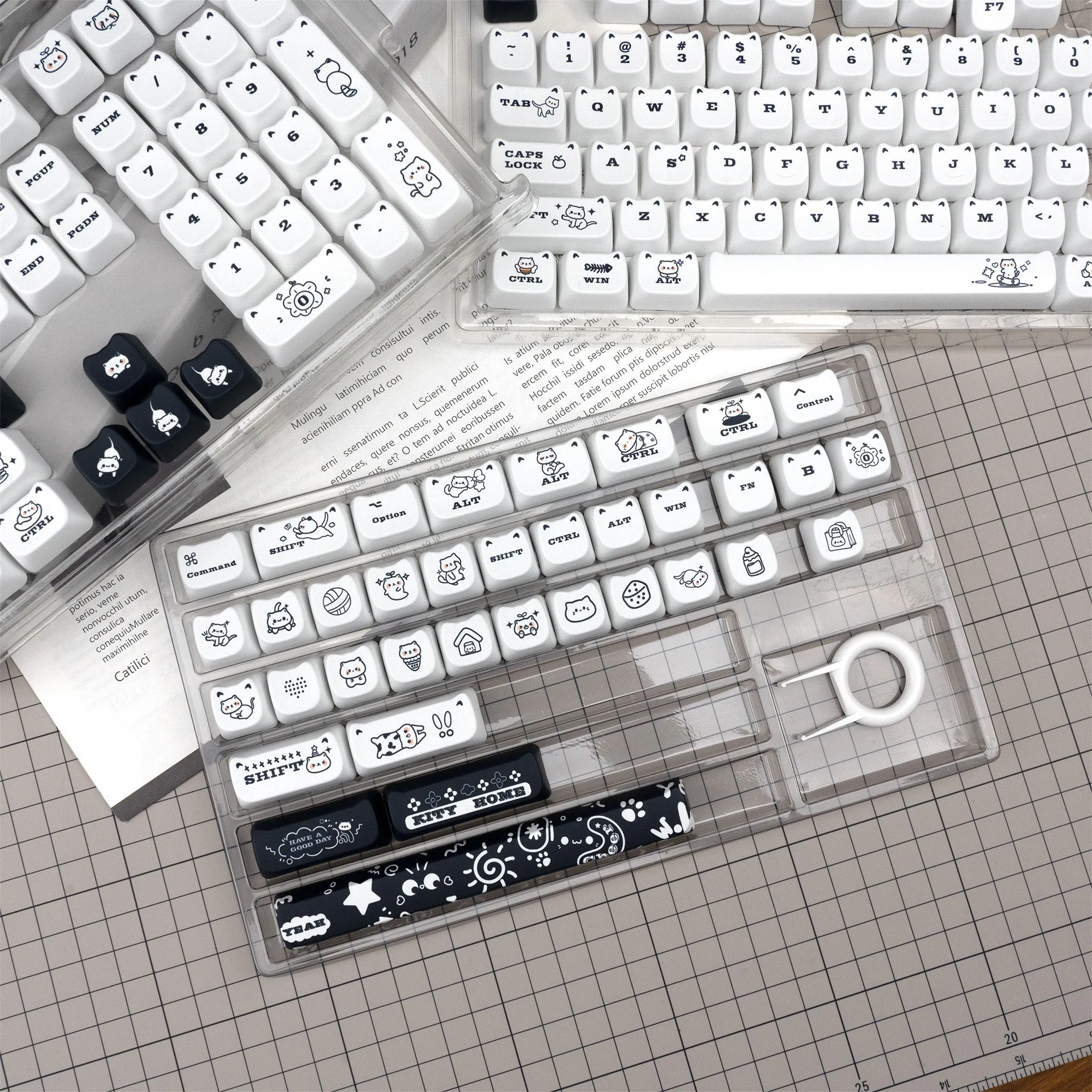 XVX  Cute kitten  MAO Profile Dye-Sub PBT Keycap 143-key