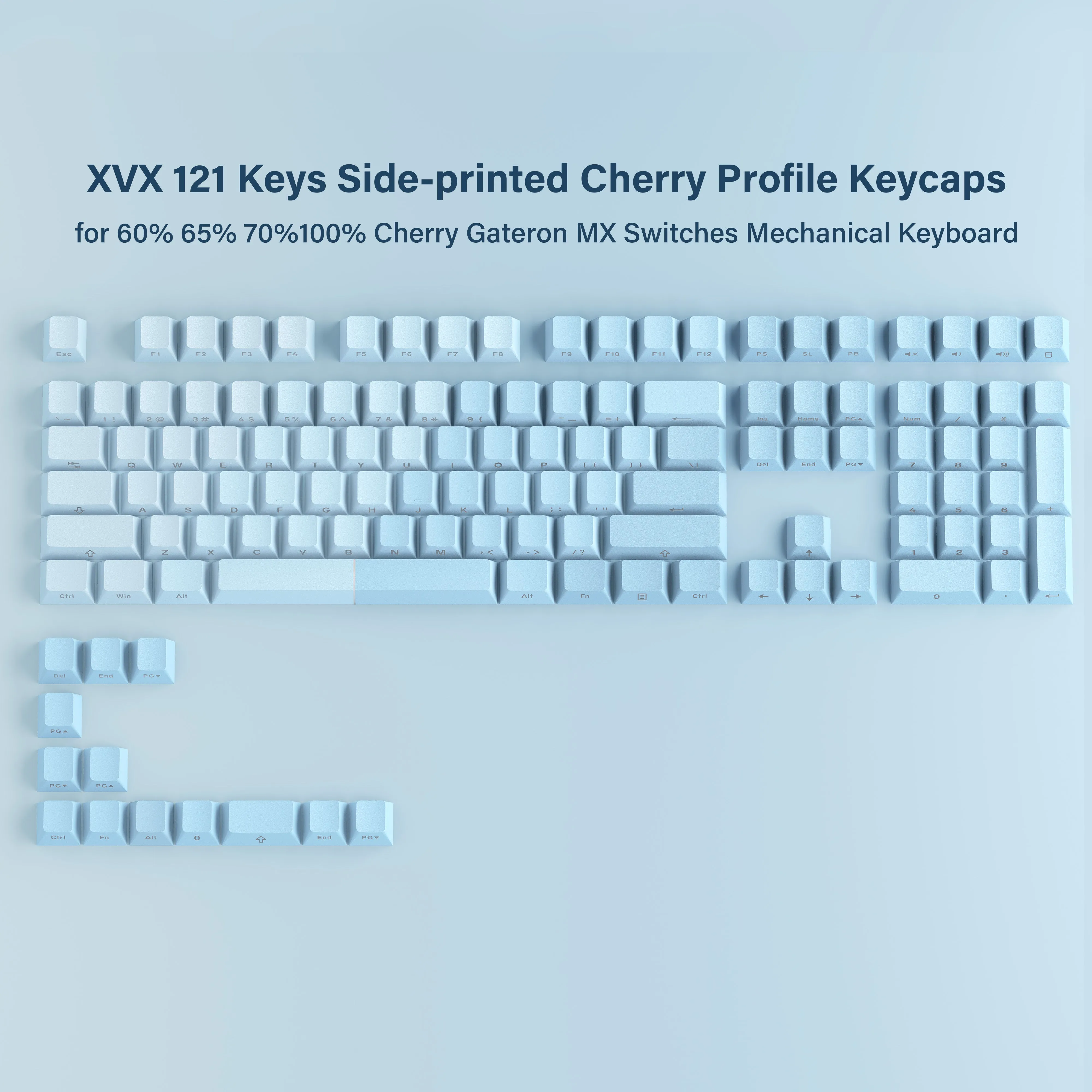 XVX Gradient X-axis Series 121-Key Side-Printed Cherry Profile Keycap (5 Colors)